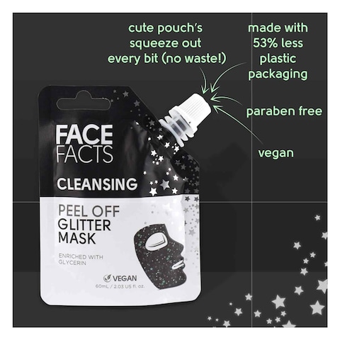 Face Facts Black Cleansing Peel Off Glitter Mask 60ml
